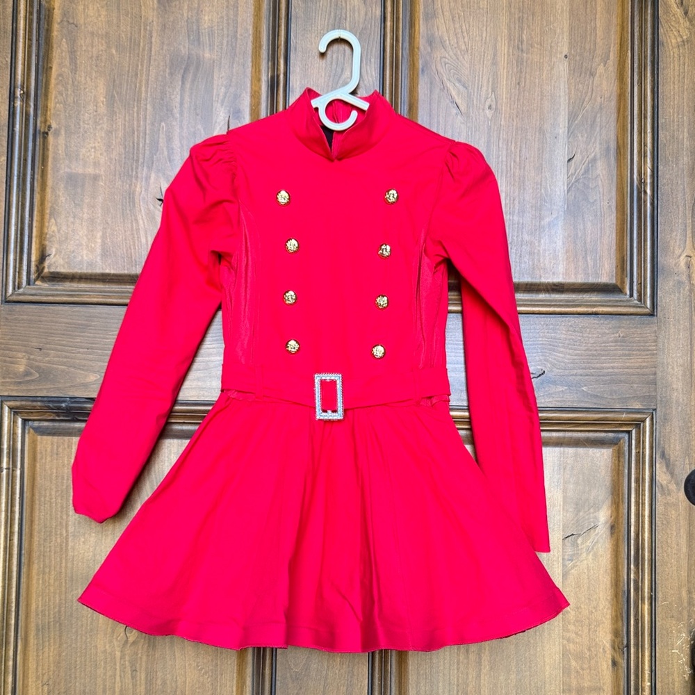 Weissman Red Kids Dress with Gold Buttons